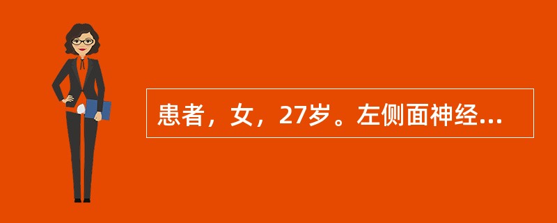 患者，女，27岁。左侧面神经麻痹3天，左眼闭合不全，口流涎，饮食、睡眠皆正常。治