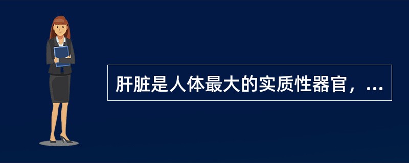 肝脏是人体最大的实质性器官，其重量约800～1100g。()