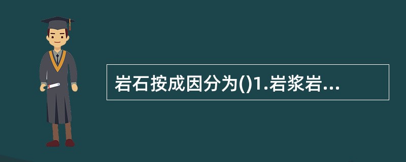 岩石按成因分为()1.岩浆岩2.沉积岩3.花岗岩4.片麻岩5.变质岩