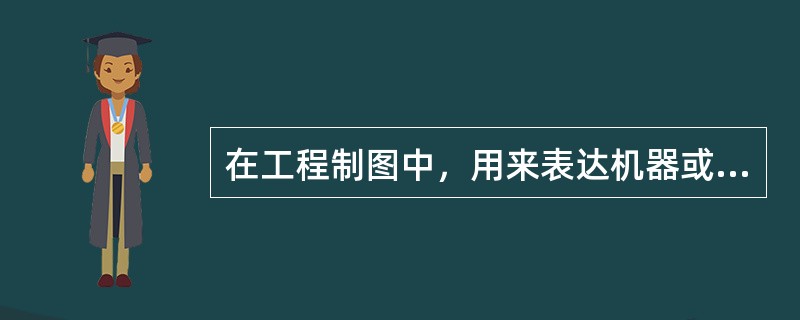 在工程制图中，用来表达机器或部件的图样称为（）。