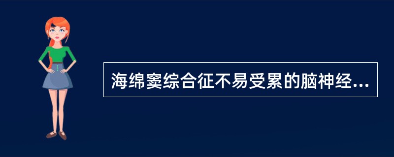 海绵窦综合征不易受累的脑神经是（）。