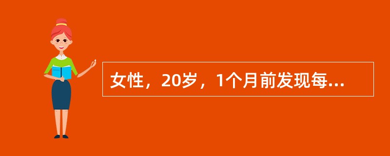 女性，20岁，1个月前发现每晚视物成双，清晨醒来消失，半个月来每日下午起视物有双