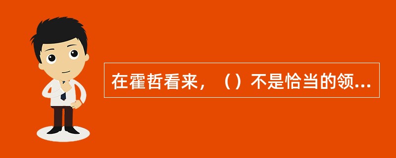 在霍哲看来，（）不是恰当的领导角色需要做到的。