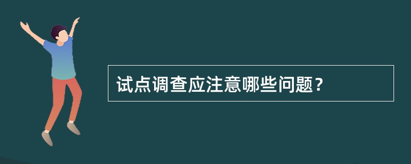 试点调查应注意哪些问题？