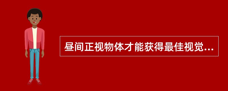 昼间正视物体才能获得最佳视觉效果，这是利用了（）.