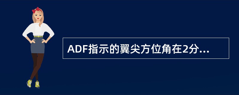 ADF指示的翼尖方位角在2分钟内变化了10°，如果真空速160kt，则飞机与ND