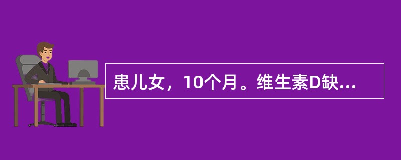 患儿女，10个月。维生素D缺乏性佝偻病活动期，一般状况好。治疗措施除外（）