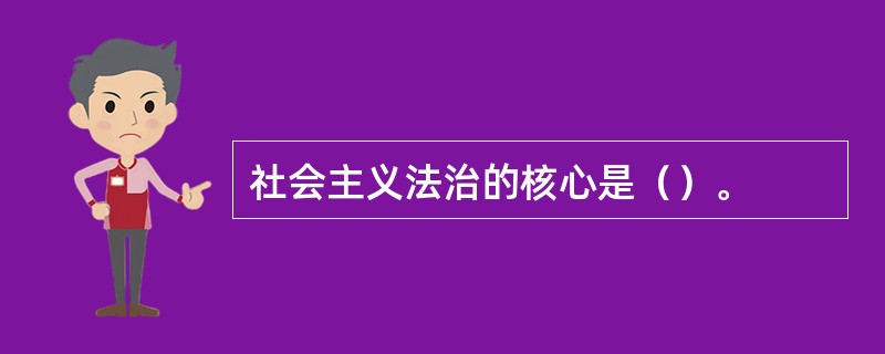 社会主义法治的核心是（）。