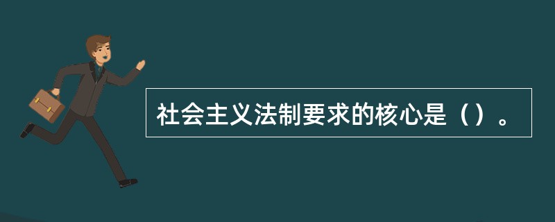 社会主义法制要求的核心是（）。