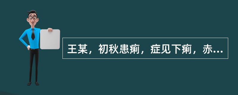 王某，初秋患痢，症见下痢，赤多白少，高热，腹痛较甚，里急后重，口渴饮冷，舌红苔黄