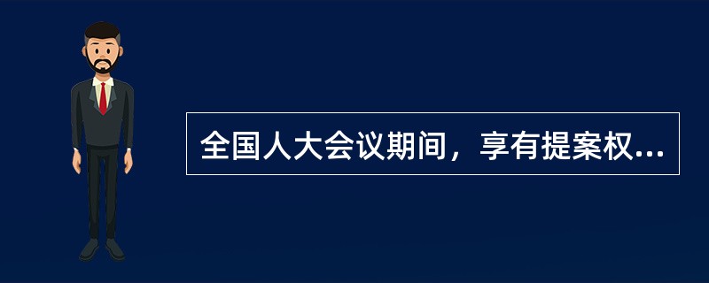 全国人大会议期间，享有提案权的单位有（）
