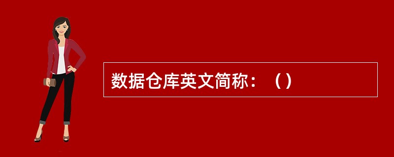 数据仓库英文简称：（）