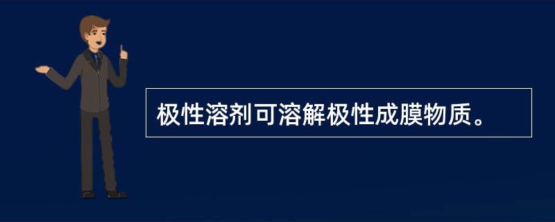 极性溶剂可溶解极性成膜物质。