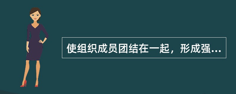 使组织成员团结在一起，形成强大的力量，这体现了组织文化的（）。