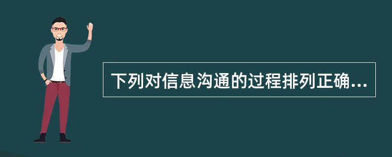 下列对信息沟通的过程排列正确的是：（）