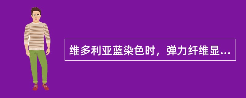 维多利亚蓝染色时，弹力纤维显示（）。