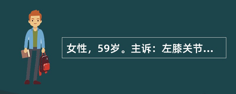 女性，59岁。主诉：左膝关节痛2年，加重1周。请针对该案例，说明问诊内容与技巧。