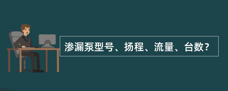 渗漏泵型号、扬程、流量、台数？