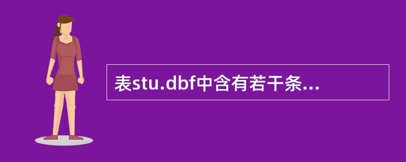 表stu.dbf中含有若干条记录，执行下列命令后显示的记录的记录号是（）use