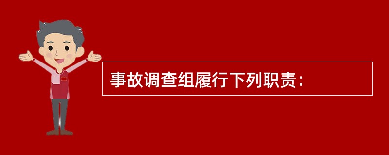 事故调查组履行下列职责：