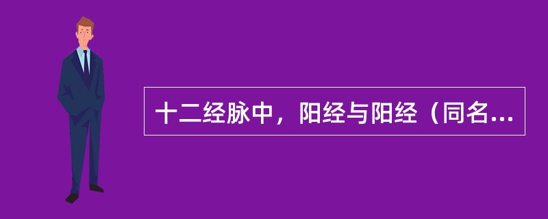 十二经脉中，阳经与阳经（同名经）的交接部位是（）