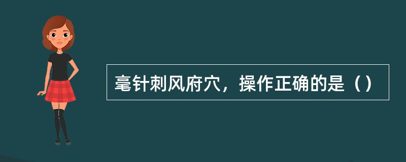 毫针刺风府穴，操作正确的是（）