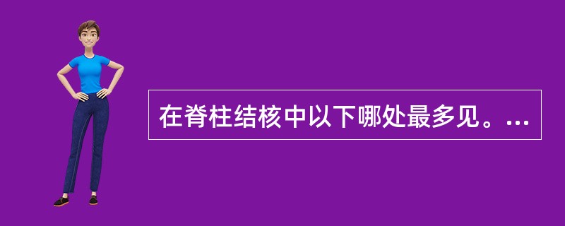 在脊柱结核中以下哪处最多见。（）