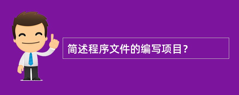 简述程序文件的编写项目？