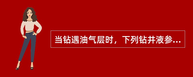 当钻遇油气层时，下列钻井液参数变化中（）是不正确的。