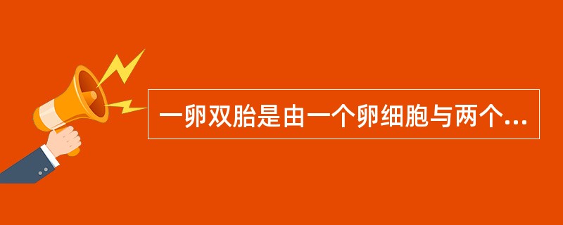 一卵双胎是由一个卵细胞与两个精子合成的受精卵发育而来。