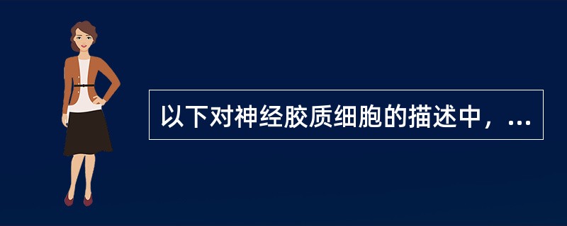 以下对神经胶质细胞的描述中，哪一项是错误的？（）