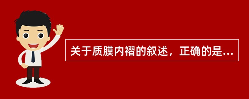 关于质膜内褶的叙述，正确的是（）。