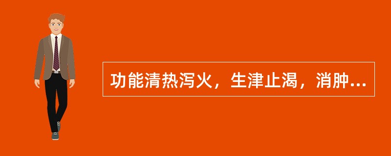 功能清热泻火，生津止渴，消肿排脓的药物是（）。