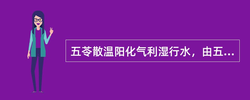 五苓散温阳化气利湿行水，由五味药组成，应是（）