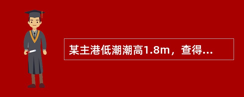 某主港低潮潮高1.8m，查得潮高差资料如下：则与所给主港潮高对应的附港潮高差为（