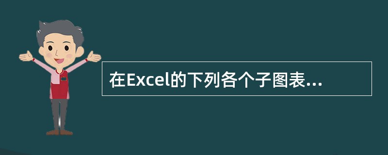 在Excel的下列各个子图表类型中，属于雷达图的是（）