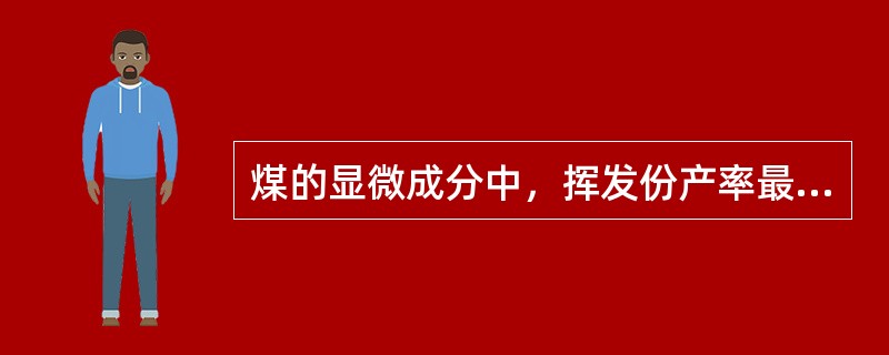 煤的显微成分中，挥发份产率最高的是（）。