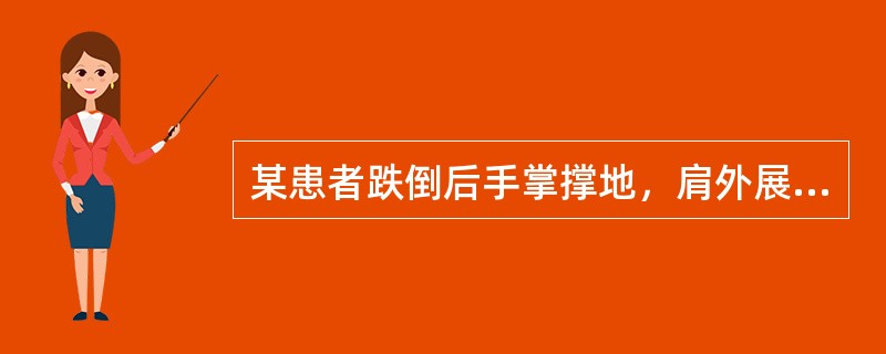 某患者跌倒后手掌撑地，肩外展外旋，出现肩痛。肿胀，活动受限，查体Dugas征阳性