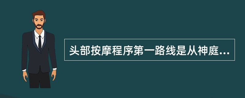 头部按摩程序第一路线是从神庭到哑门的（）。