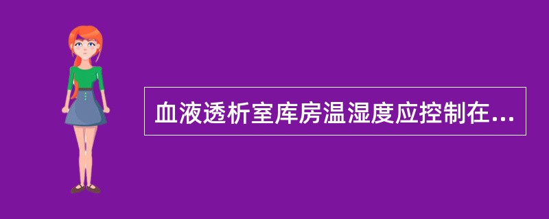 血液透析室库房温湿度应控制在（）