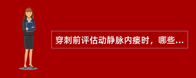 穿刺前评估动静脉内瘘时，哪些可表明内瘘通畅（）