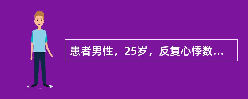 患者男性，25岁，反复心悸数年，食管电生理检查诱发出心动过速如图4-7-7所示（