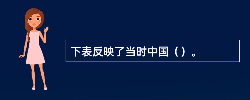 下表反映了当时中国（）。