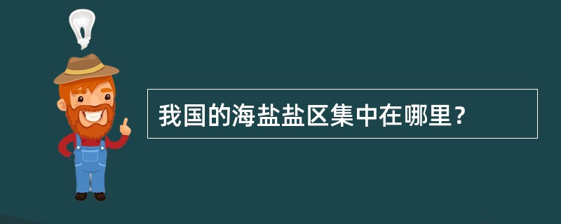 我国的海盐盐区集中在哪里？