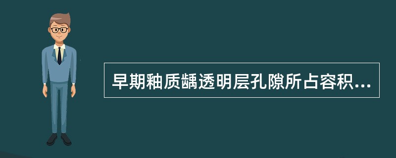 早期釉质龋透明层孔隙所占容积（）