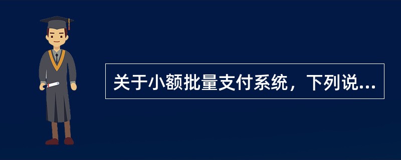 关于小额批量支付系统，下列说法正确的是（）。