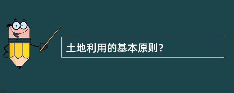 土地利用的基本原则？