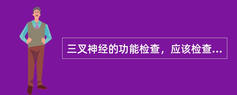 三叉神经的功能检查，应该检查的内容包括（）