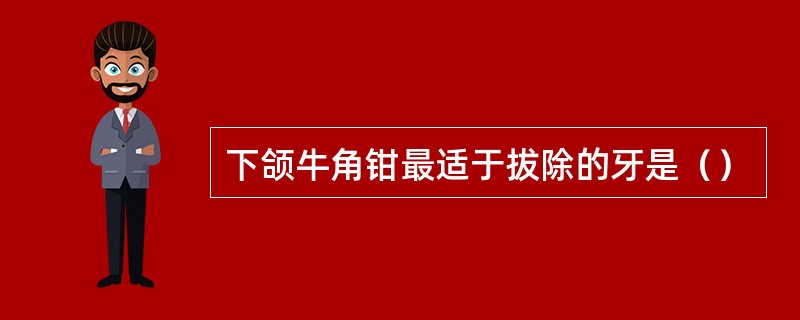下颌牛角钳最适于拔除的牙是（）
