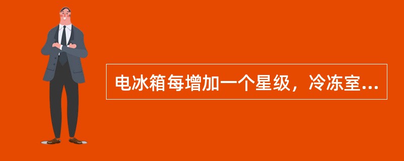 电冰箱每增加一个星级，冷冻室温度就会降低().